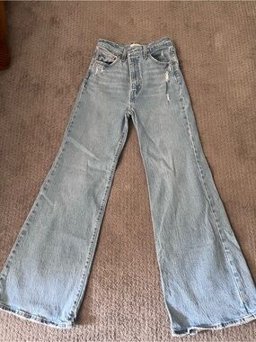 Levi's Ribcage Bell Light Blue Wide-Leg High-Rise Jeans